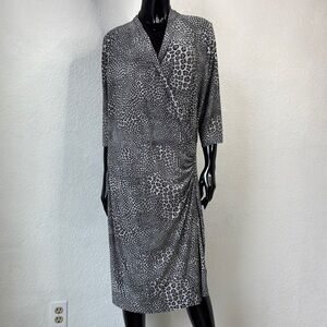 Norma Kamali Gray Leopard Print Dress